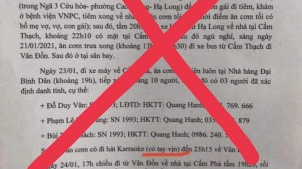 Bịa đặt thông tin người mắc Covid-19 ở Quảng Ninh đi hát karaoke 'tay vịn'