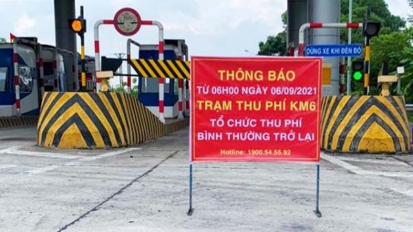 Trạm Km6 cao tốc Nội Bài - Lào Cai thu phí trở lại từ ngày 6/9