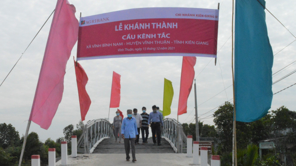 Agribank Chi nhánh Kiên Giang II xây cầu cho xã nông thôn vùng sâu