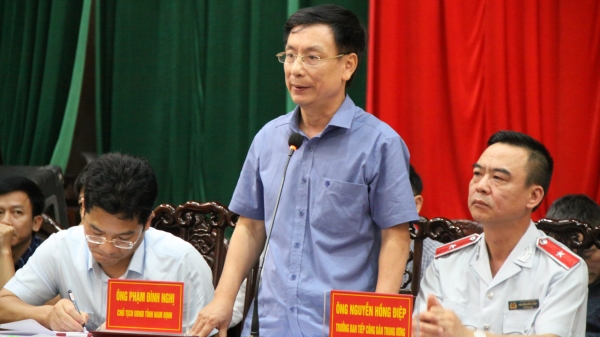 Nam Định báo cáo Trung ương nội dung đối thoại với người dân Cồn Xanh