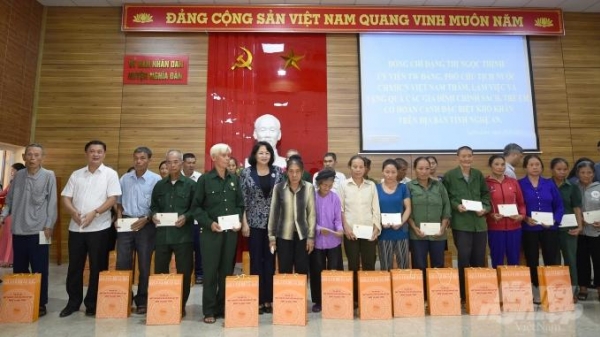Phó Chủ tịch nước Đặng Thị Ngọc Thịnh trao 5 nhà tình nghĩa ở Nghệ An