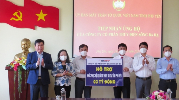 Thủy điện Sông Ba Hạ hỗ trợ 3 tỷ đồng cho đồng bào tỉnh Phú Yên