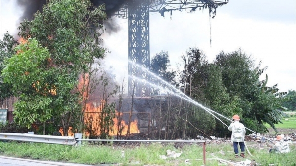 Hải Phòng: Cháy lớn tại Công ty vận tải xăng dầu Bắc Hà