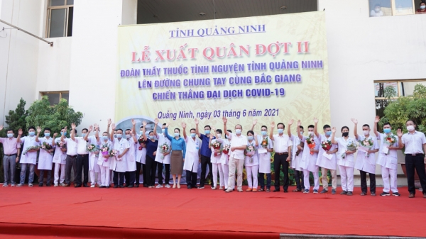 Quảng Ninh tiếp tục chi viện Bắc Giang chống dịch
