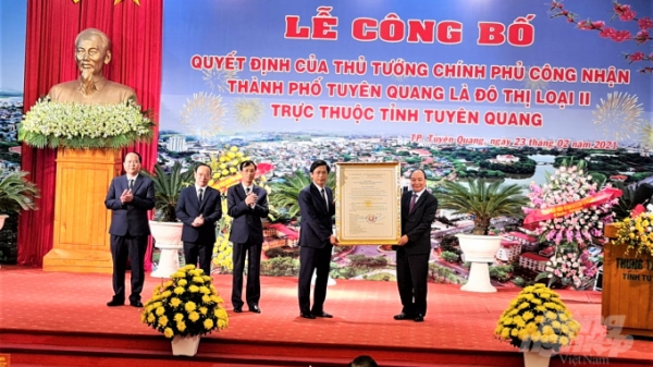 Thành phố Tuyên Quang được công nhận đạt đô thị loại II
