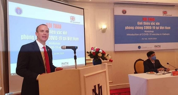 Hà Nội: Phó Thủ tướng Vương quốc Anh dự Hội thảo giới thiệu vacxin Covid-19