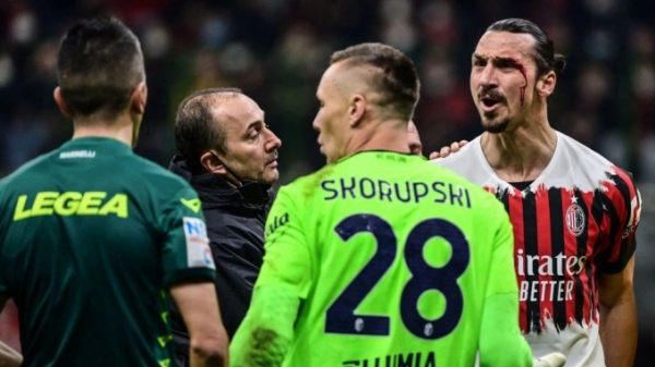 Zlatan Ibrahimovic đổ máu trong trận hoà bất lực của AC Milan