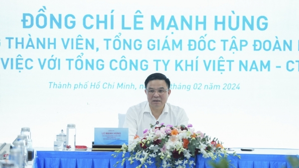 Chủ tịch HĐTV - Tổng Giám đốc Petrovietnam Lê Mạnh Hùng đến thăm và làm việc đầu năm tại PV GAS