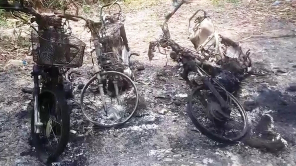 Điều tra 3 chiếc xe máy của cán bộ bảo vệ rừng bị cháy trơ khung