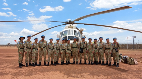 Đoàn tiền trạm Đội công binh số 1 Việt Nam đến phái bộ UNISFA an toàn