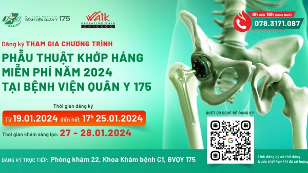 50 suất phẫu thuật khớp háng miễn phí cho bệnh nhân có hoàn cảnh khó khăn