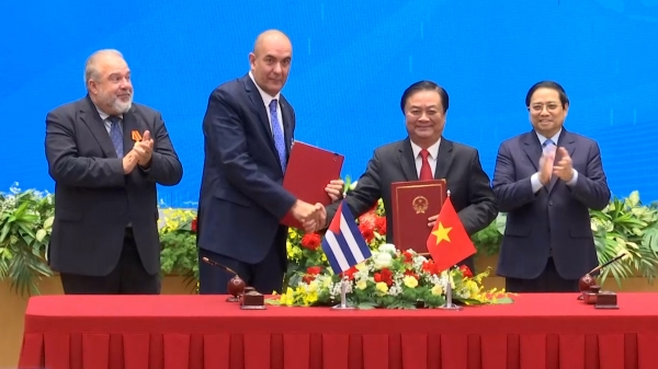 Việt Nam - Cuba ký ghi nhớ hợp tác lĩnh vực lương thực và thủy sản