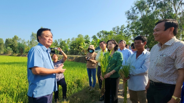 Bộ trưởng Lê Minh Hoan thăm đồng mùng 3 Tết tại An Giang
