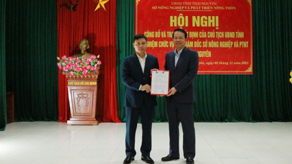 Sở Nông nghiệp và PTNT Thái Nguyên có thêm 1 Phó Giám đốc
