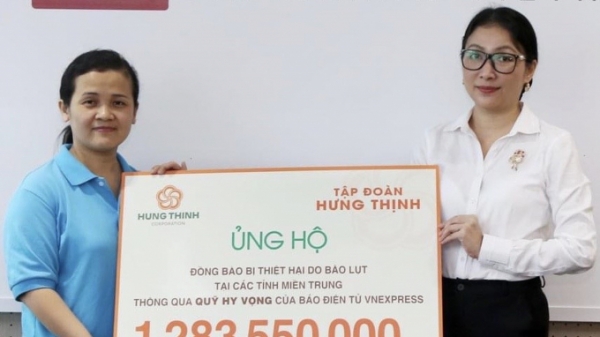 Tập đoàn Hưng Thịnh ủng hộ hơn 5 tỷ đồng hỗ trợ đồng bào miền Trung
