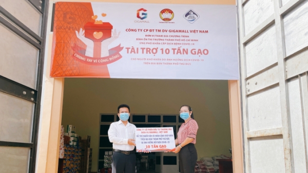 GIGAMALL Việt Nam tài trợ 10 tấn gạo giúp đỡ người khó khăn do Covid-19