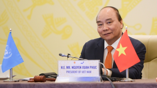 Chủ tịch nước Nguyễn Xuân Phúc chủ trì phiên thảo luận của Hội đồng bảo an