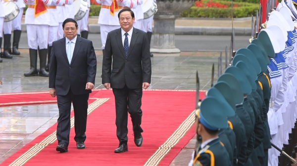Thủ tướng Phạm Minh Chính chủ trì lễ đón Thủ tướng Lào