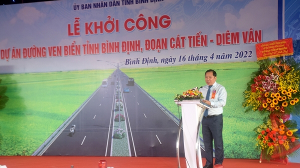 Bình Định: Khởi công dự án đường ven biển đoạn Cát Tiến-Diêm Vân