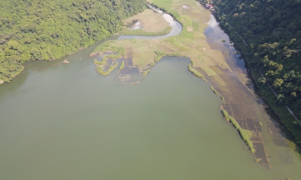 Hàng chục ngàn mét mặt hồ Ba Bể biến mất mỗi năm