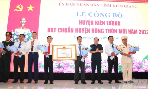 Huyện dẫn đầu về thu nhập của Kiên Giang đạt chuẩn nông thôn mới