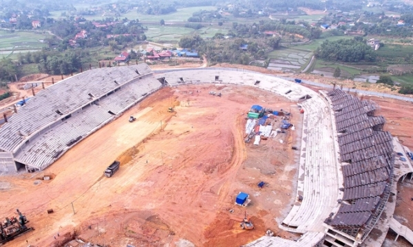 Nhiều hạng mục dự án sân vận động Thái Nguyên đạt và vượt tiến độ