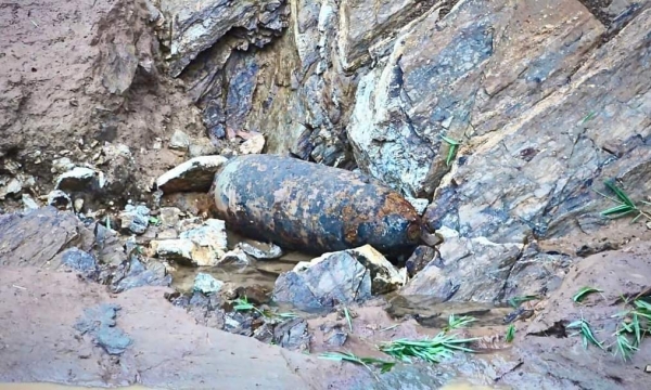 Yên Bái: Phát hiện quả bom nặng 340kg sau mưa lũ