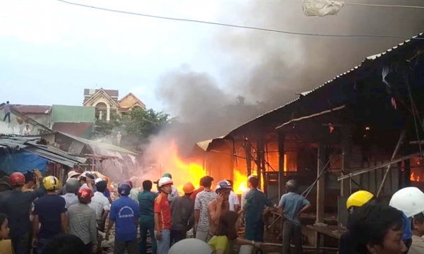 Cháy chợ Mộc Bài gây thiệt hại trên 35 tỷ đồng