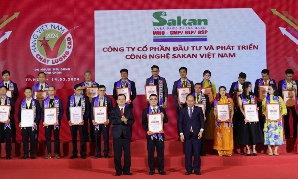 Sakan đạt Chứng nhận Hàng Việt Nam chất lượng cao lần thứ 8 liên tiếp