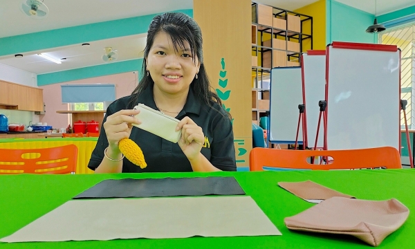Artificial leather products made from mango peels