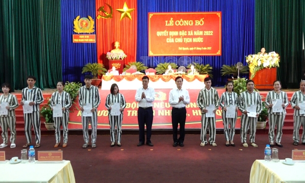 63 phạm nhân tại Trại giam Phú Sơn 4 được đặc xá trước ngày Quốc khánh