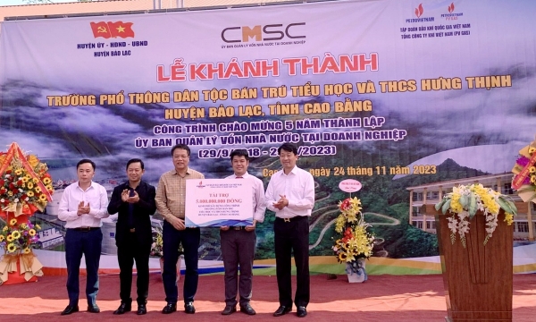 PV GAS tài trợ 5 tỷ đồng xây dựng trường học tại huyện Bảo Lạc, tỉnh Cao Bằng
