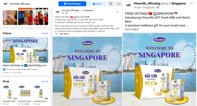 The new product is introduced on Vinamilk’s Facebook page Vinamilk_officialsg. It is expected to reach online shoppers in Singapore, especially when the country is applying social distancing strictly. Photo: Do Hung.