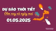 Dự báo thời tiết ngày mai 1/5/2025 mới nhất