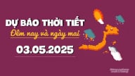 Dự báo thời tiết ngày mai 3/5/2025 mới nhất