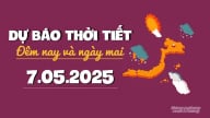 Dự báo thời tiết ngày mai 7/5/2025: Bắc Bộ và Trung Bộ tiếp tục nắng nóng