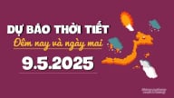 Thời tiết ngày mai 9/5/2025: Cảnh báo mưa lớn ở Bắc Bộ và Bắc Trung Bộ