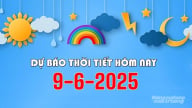 Thời tiết hôm nay 9/6/2025: Dự báo nắng nóng ở Trung Bộ