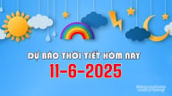 Dự báo thời tiết hôm nay 11/6/2025: Mưa lớn ở Trung Bộ, Tây Nguyên, Nam Bộ