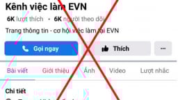 Fanpage tuyển dụng giả mạo thương hiệu Tập đoàn Điện lực Việt Nam