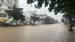 Thái Nguyên mưa lớn, ngập lụt nhiều tuyến đường