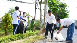 Xã Cờ Đỏ tổng vệ sinh môi trường mừng Đại hội Đảng và Quốc khánh 2/9