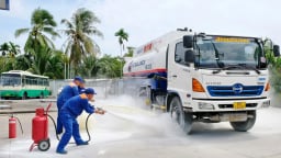 Petrolimex Tiền Giang thực tập phương án chữa cháy - cứu nạn cứu hộ