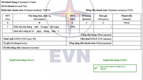 Triển khai mẫu hóa đơn tiền điện mới từ 1/6