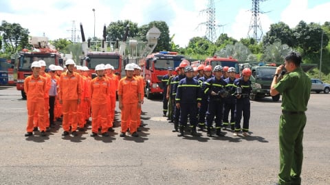 Công ty Thủy điện Buôn Kuốp diễn tập phòng cháy chữa cháy
