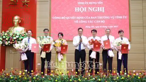 Hưng Yên công bố các quyết định bổ nhiệm lãnh đạo cơ quan khối Đảng