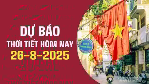 Dự báo thời tiết hôm nay 26/8/2025: Bắc Bộ, Bắc Trung Bộ tiếp tục mưa lớn