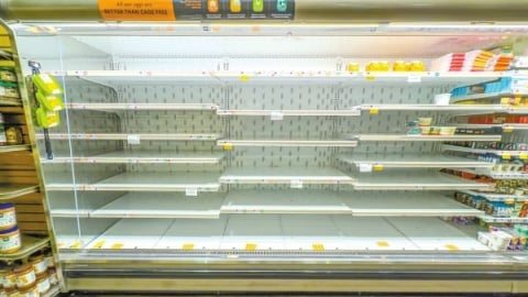 Các chuỗi siêu thị lớn ở Mỹ dần cạn kiệt nguồn hàng