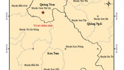 Tiếp tục xảy ra động đất ở Quảng Nam và Kon Tum