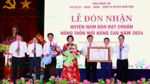 Nam Đàn - huyện đầu tiên của Nghệ An đạt chuẩn nông thôn mới nâng cao